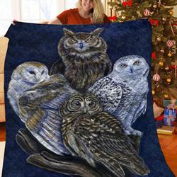 Owl JFJ10926 3D Customized Quilt 2707 and Home Decor