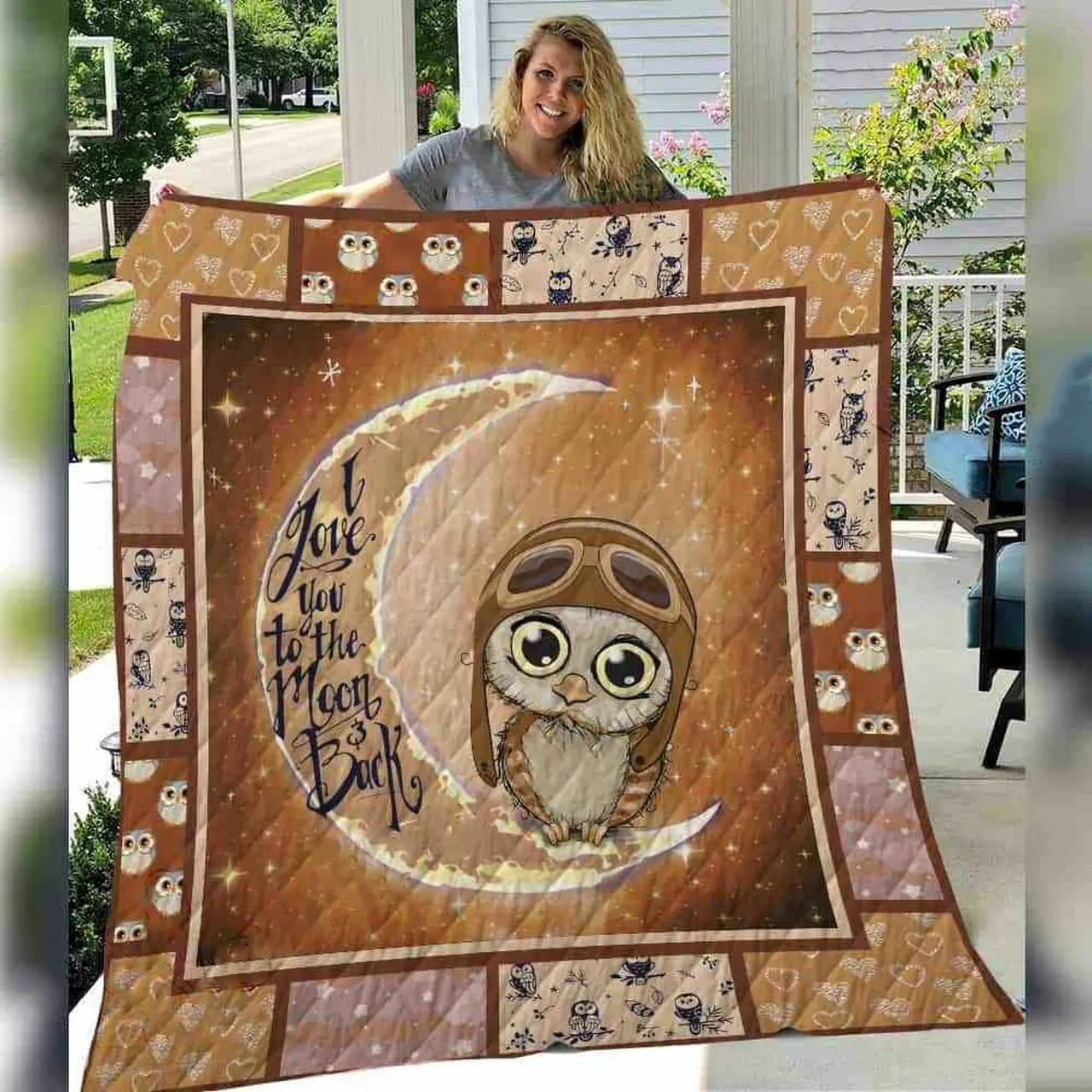 Owl JFJ10928 3D Customized Quilt 2707 and Home Decor