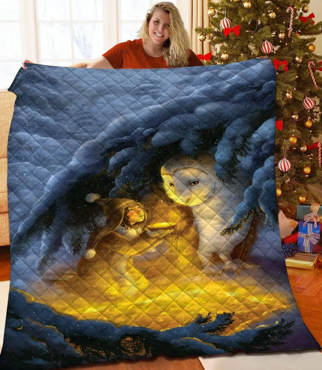 Owl JFJ10938 3D Customized Quilt 2707 and Home Decor