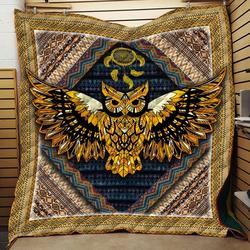 Owl JFJ10961 3D Customized Quilt 2707 and Home Decor