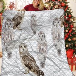 Owl JFJ10969 3D Customized Quilt 2707 and Home Decor