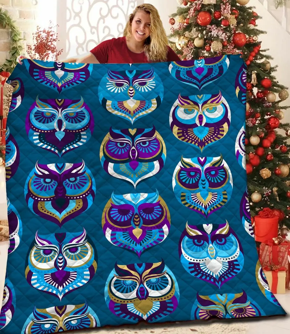 Owl JFJ10982 3D Customized Quilt 2707 and Home Decor