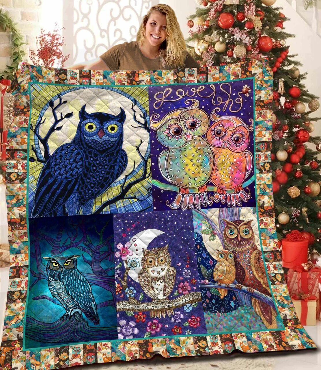 Owl JFJ10984 3D Customized Quilt 2707 and Home Decor