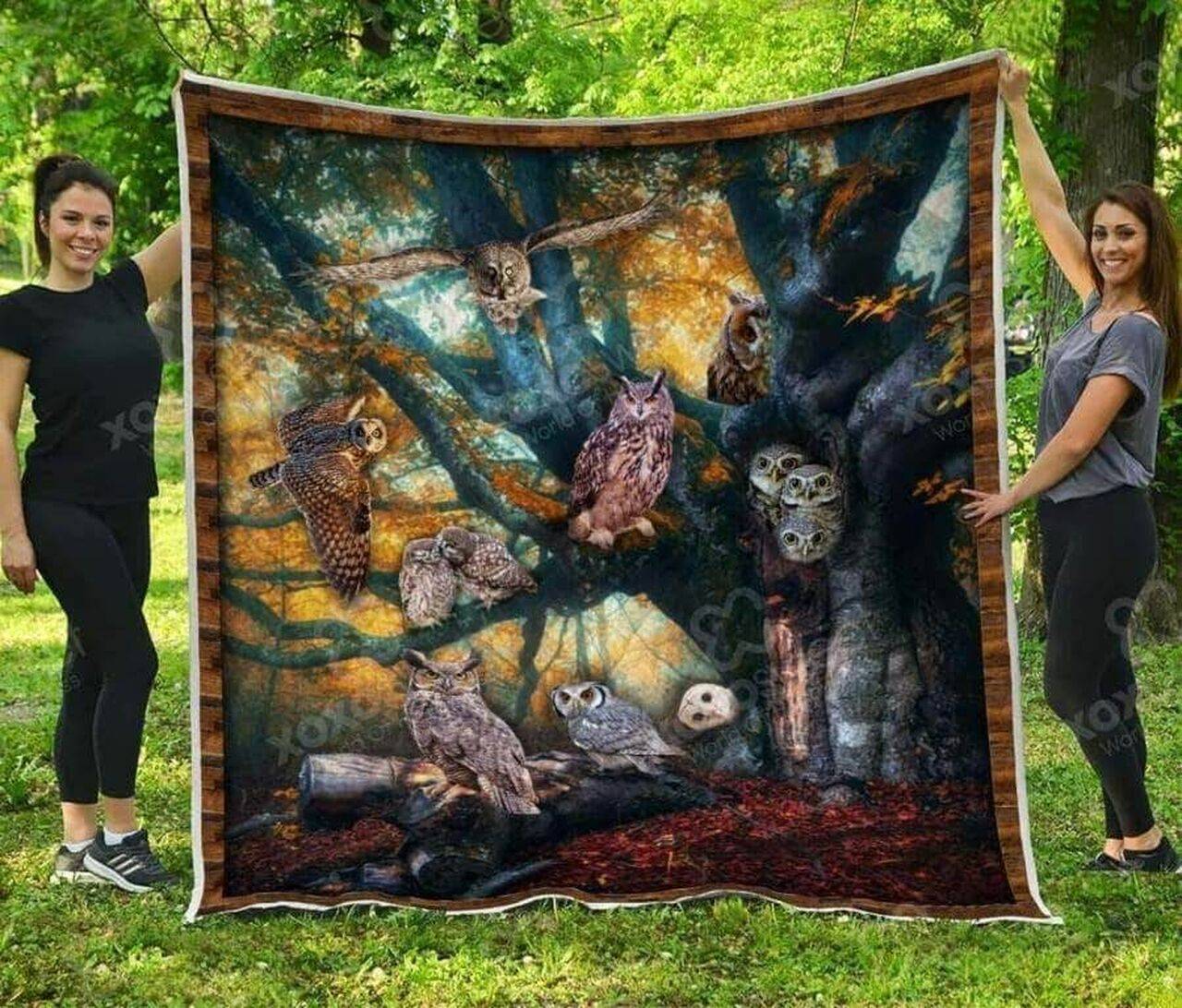 Owl JJI486 Awesome 3D Customized Quilt Hip and Home Decor