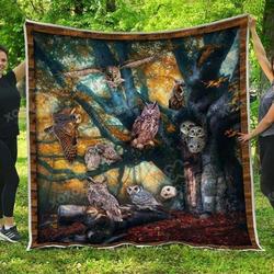 Owl JJI486 Awesome 3D Customized Quilt Hip and Home Decor