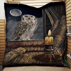 Owl Moonlight Books Candle Quilt Tdhwz and Home Decor