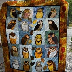 Owl Quilt V16 and Home Decor