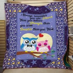 Owl Quotes V1 3D Personalized Customized Quilt Blanket 4 and Home Decor