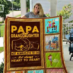 Papa And Granddaughter Quilt Blanket 01 and Home Decor