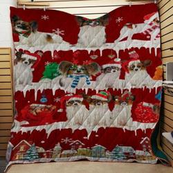 Papillon Snow Christmas Quilt Tdhwg and Home Decor