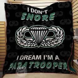 Paratrooper I Don T Snore I Dream I M Blanket Th1707 Quilt and Home Decor