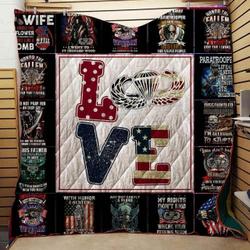 Paratrooper Love Blanket Th1707 Quilt and Home Decor