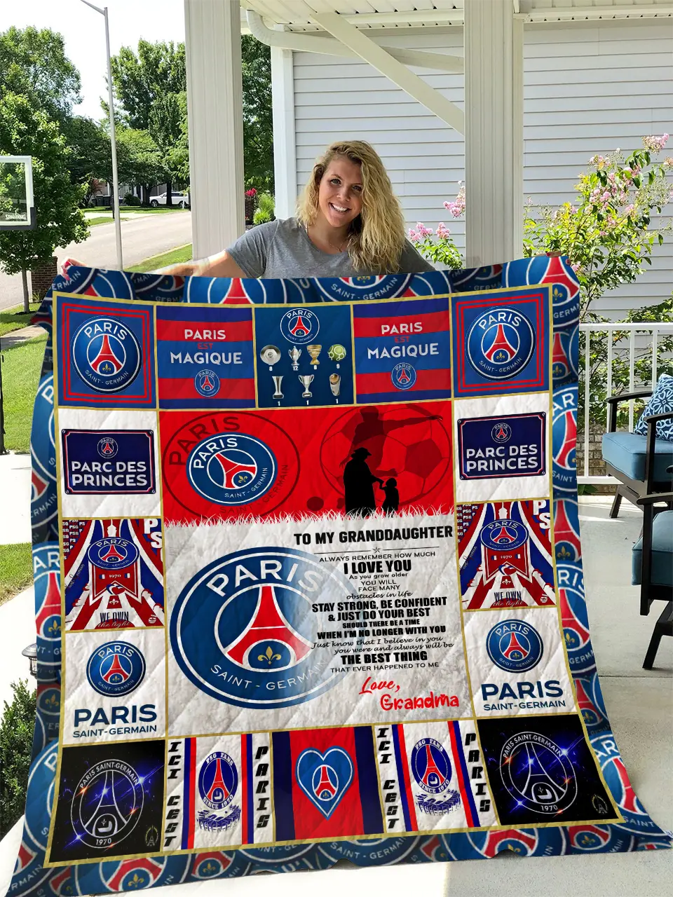 Paris Saint-Germain Quilt Grandma To Granddaughter I1D1 and Home Decor