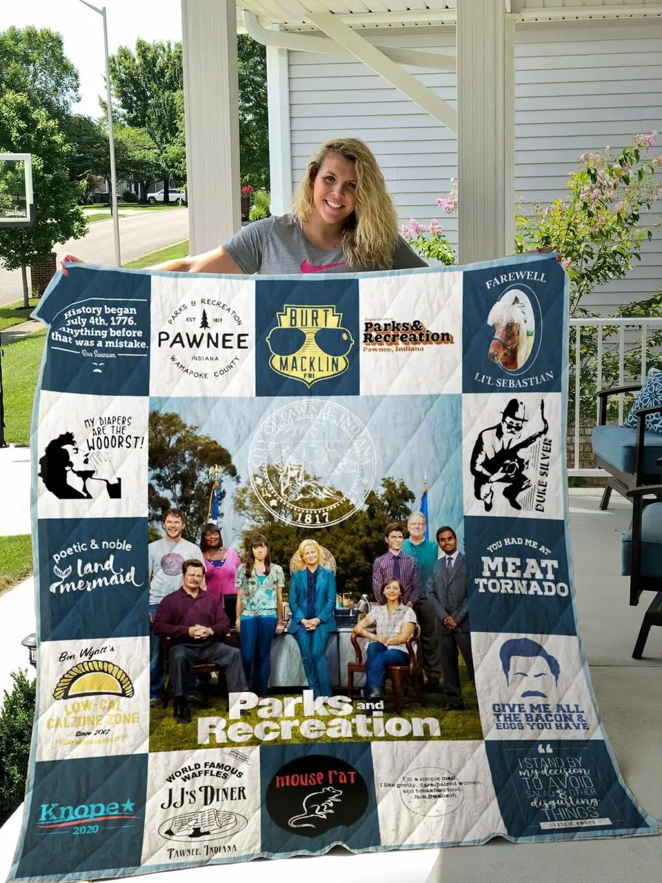 Parks And Recreation T Shirt Quilt Blanket For Fans and Home Decor