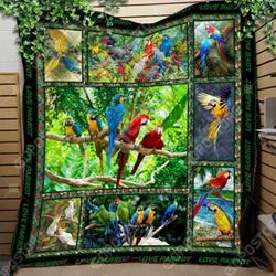 Parrot Art Collection Quilt Tdhpm and Home Decor