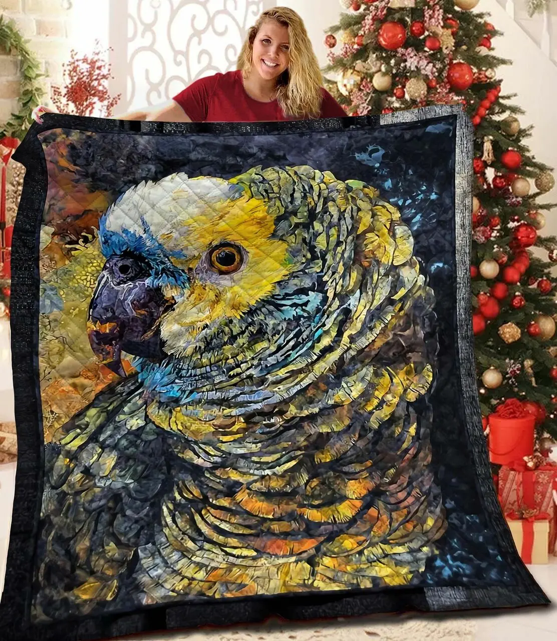Parrot JFJ11105 3D Customized Quilt 2707 and Home Decor