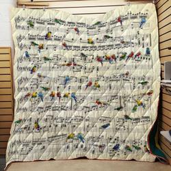 Parrot Music Quilt Tdhmb and Home Decor