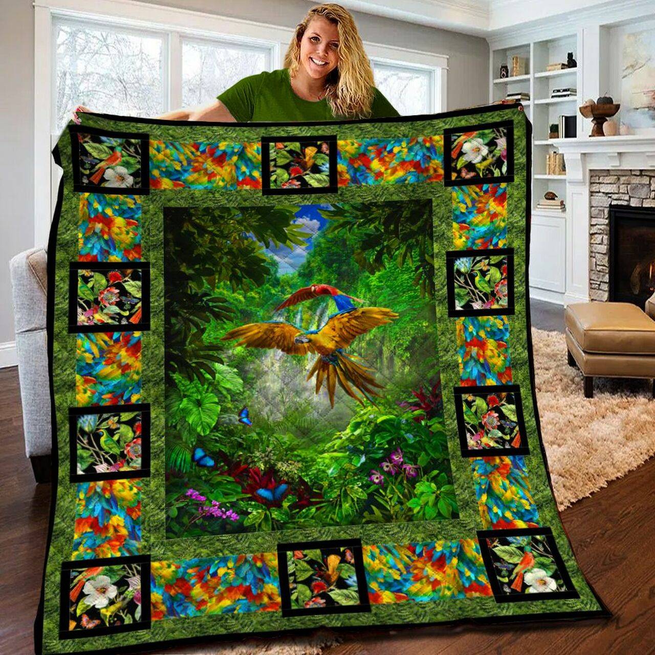Parrot Quilt Blanket Bbb100218Sm and Home Decor