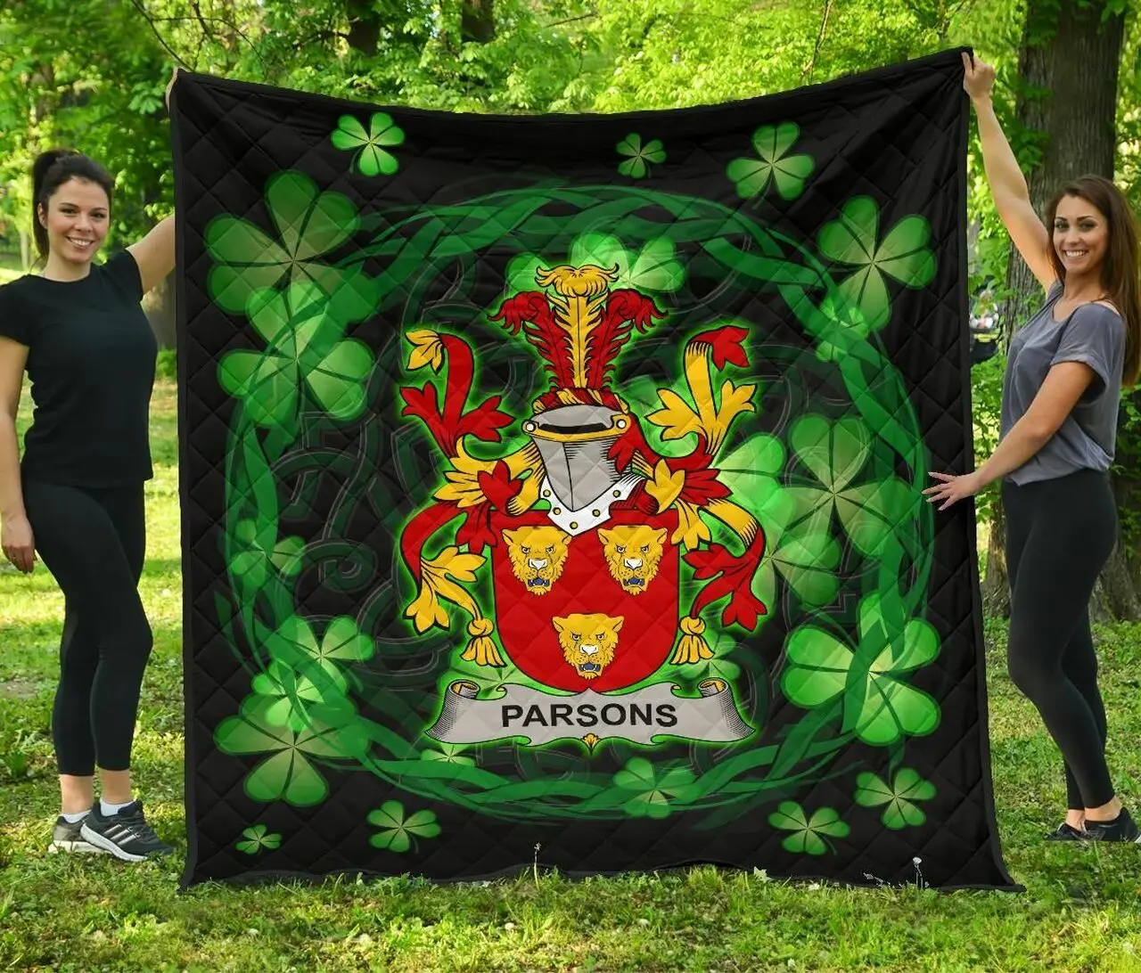Parsons Ireland Irish Celtic Shamrock Knot Circle JFJ11119 3D Customized Quilt 2707 and Home Decor