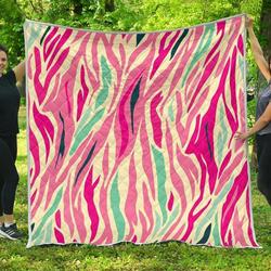 Pastel Zebra Cl17100436Mdq Quilt Blanket and Home Decor