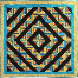 Patchwork Barn Raising Log Cabin Quilt Tdhem and Home Decor