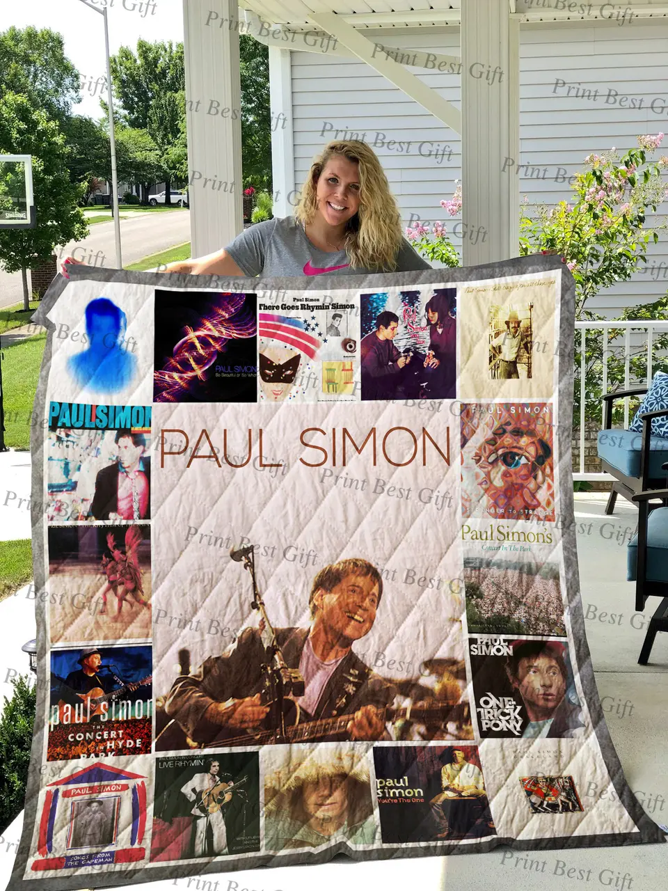 Paul Simon Poster Quilt and Home Decor