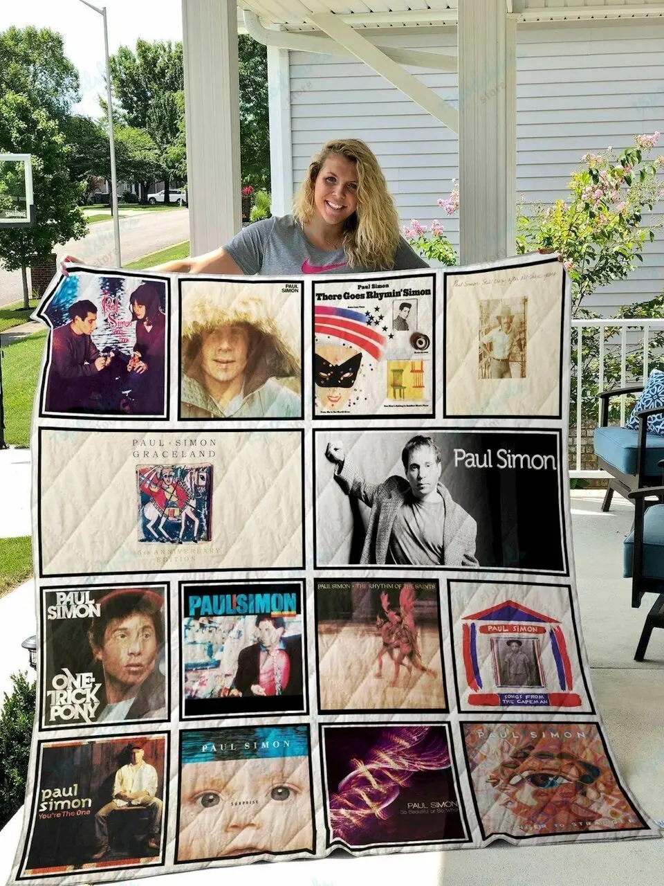 Paul Simon Quilt Blanket and Home Decor