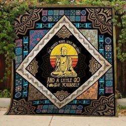 Peace Love And Light Quilt Blanket Th140 and Home Decor