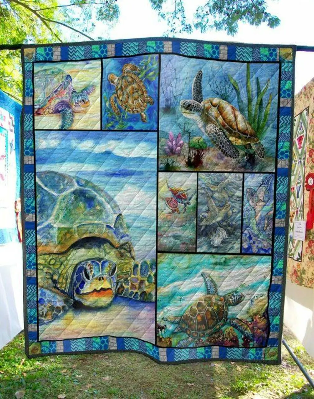 Peaceful Turtle Quilt Blanket Quilt and Home Decor