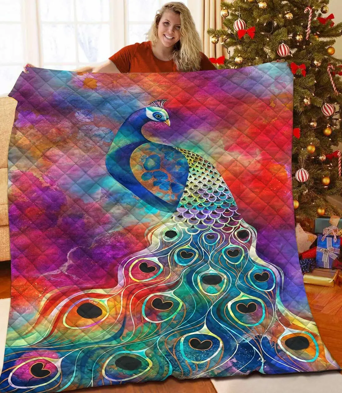 Peacock Cla05122173Q Quilt Blanket and Home Decor
