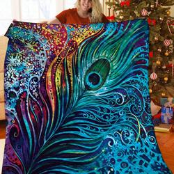 Peacock JFJ11172 3D Customized Quilt 2707 and Home Decor