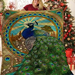 Peacock JFJ11190 3D Customized Quilt 2707 and Home Decor