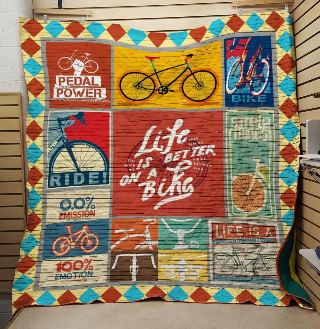 Pedal Power Bicycle Quilt and Home Decor