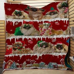 Pekingese Snow Christmas Quilt Tdhyu and Home Decor