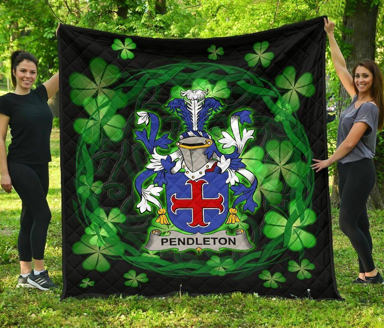 Pendleton Ireland Irish Celtic Shamrock Knot Circle JFJ11206 3D Customized Quilt 2707 and Home Decor