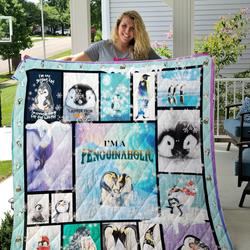 Penguin Aholic Modern Quilt and Home Decor