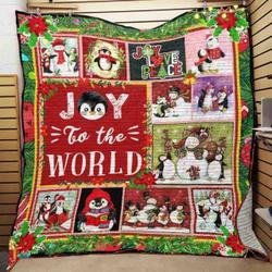 Penguin Christmas JFJ11207 3D Customized Quilt 2707 and Home Decor