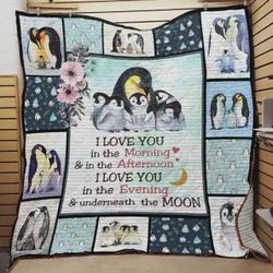 Penguin Love You Always Quilt Blanket Great Customized Blanket Gifts For Birthday Christmas Thanksgiving and Home Decor