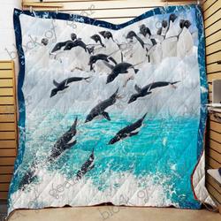 Penguin Squad Cl2100401Mdq Quilt Blanket and Home Decor