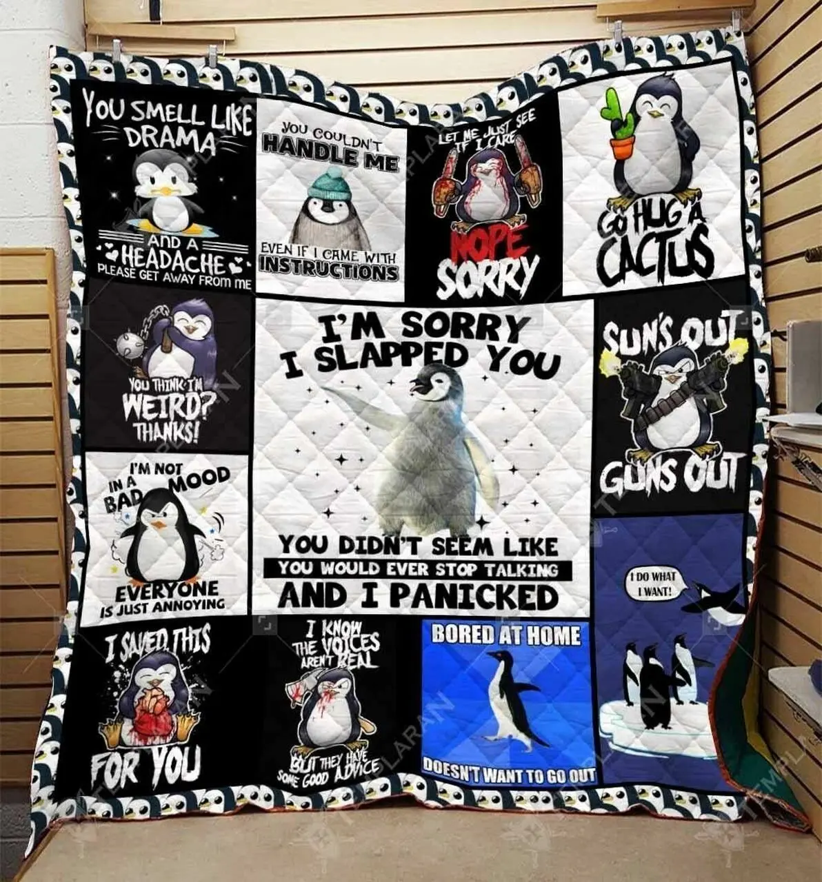 Penguins Cl22120185Mdq Quilt Blanket and Home Decor