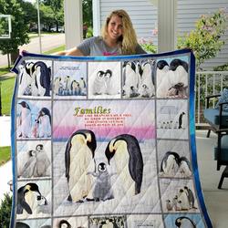 Penguins Family Quilt Blanket and Home Decor