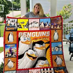 Penguins Of Madagasca Quilt Blanket 01 and Home Decor