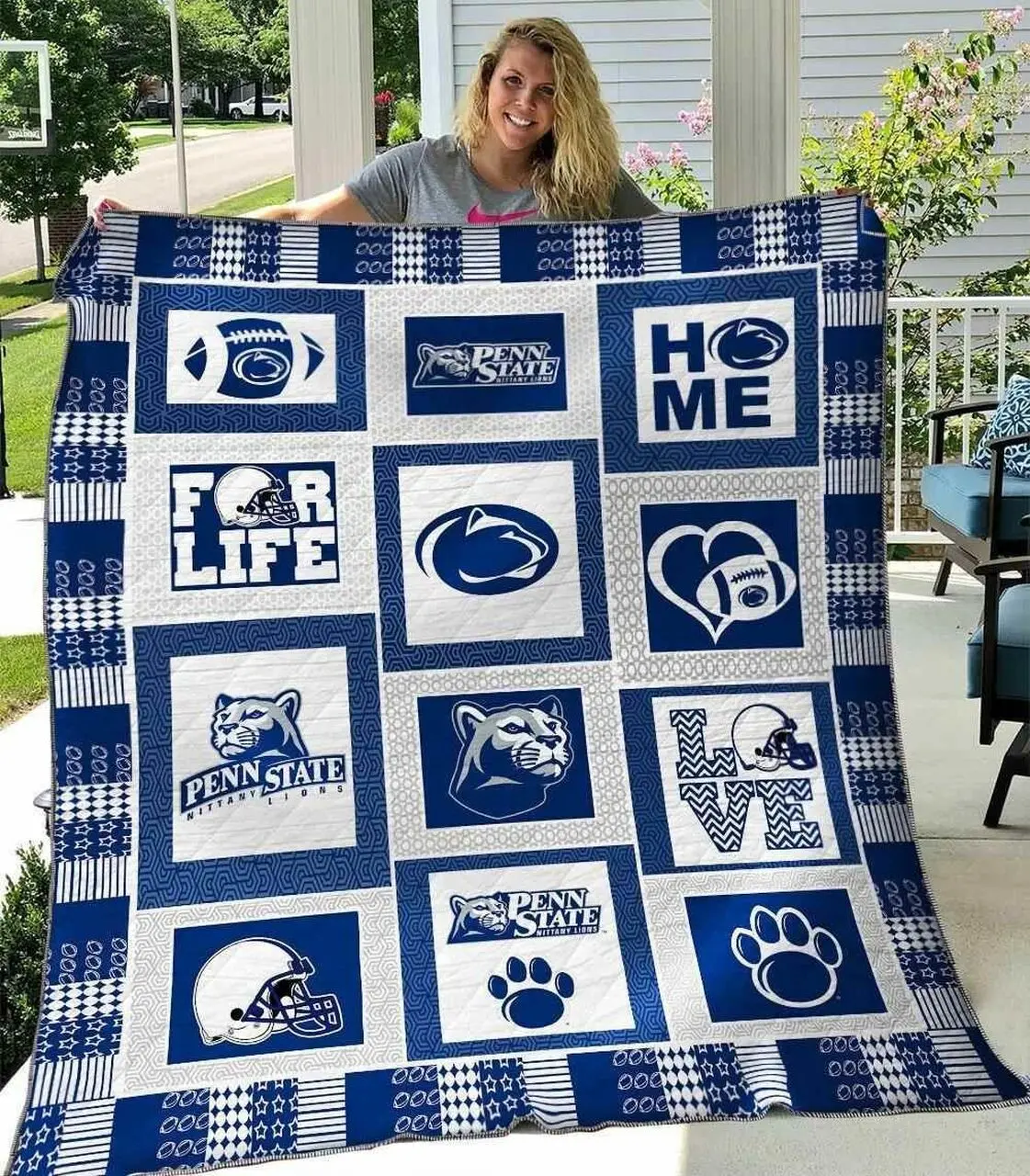 Penn State Nittany Lions 1 Blanket Th1607 Quilt and Home Decor
