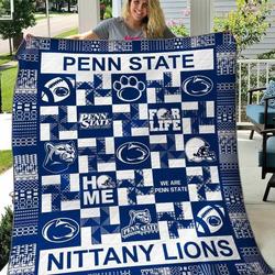 Penn State Nittany Lions 2 Blanket Th1607 Quilt and Home Decor