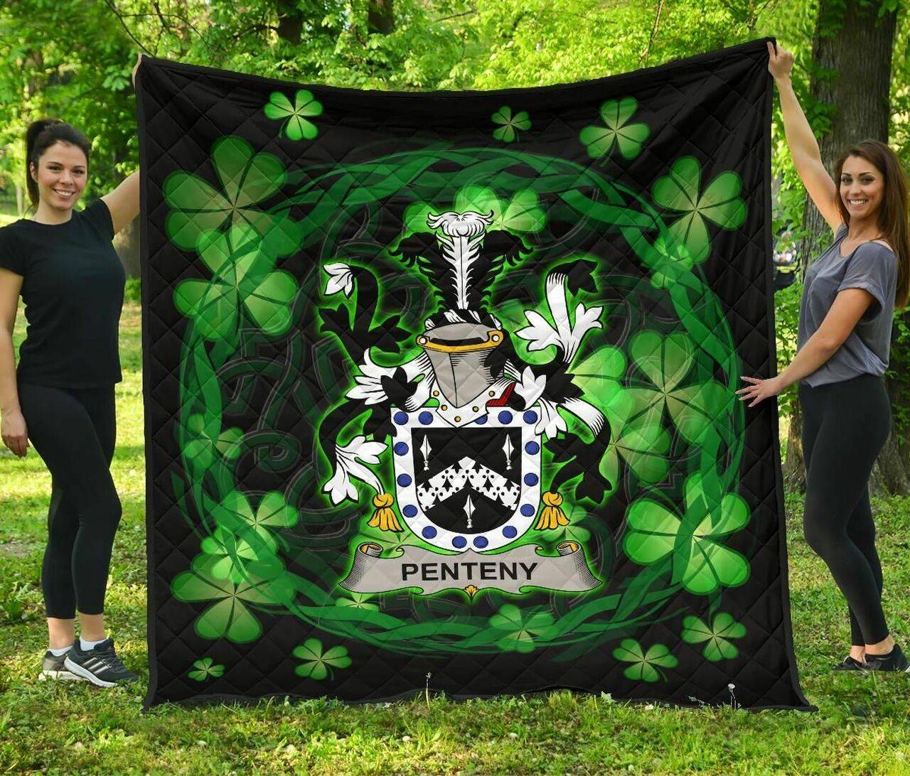 Penteny Ireland Irish Celtic Shamrock Knot Circle JFJ11239 3D Customized Quilt 2707 and Home Decor