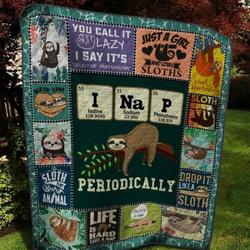 Periodically Sloth Quilt Blanket  Quilt and Home Decor