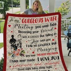 Personalized Arborist To My Wife From Husband Meeting You Was Fate Quilt Blanket Great Customized Gifts For Birthday Christmas Thanksgiving Wedding ValentineS Day and Home Decor