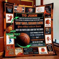 Personalized Basketball Boy Quilt Blanket and Home Decor