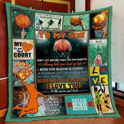 Personalized Basketball To My Son Quilt Blanket The Love I Have For You Will Never Change Great Customized Blanket Gifts For Birthday Christmas Thanksgiving and Home Decor