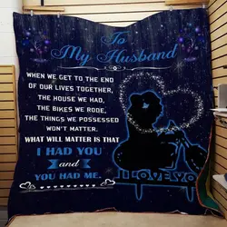 Personalized Biker To My Husband From Wife When We Get To The End Quilt Blanket Great Customized Gifts For Birthday Christmas Thanksgiving Wedding ValentineS Day and Home Decor